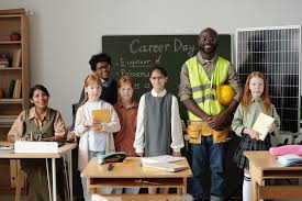 A diverse group taking part in a career learning session